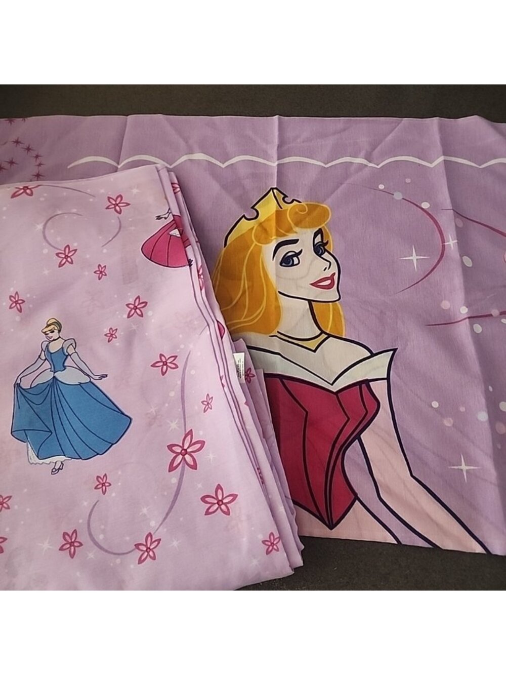 Disney Home Princess Twin Flat Sheet And Pillow Case Vintage 2000 bedroom Pink
